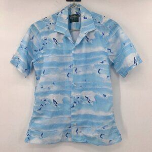 Gitman Bros Vintage Mens Surfer Waves Beach Hawaiian Shirt NWOT